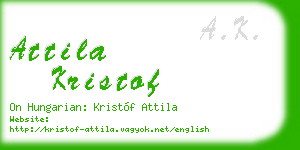 attila kristof business card