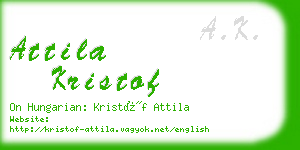 attila kristof business card